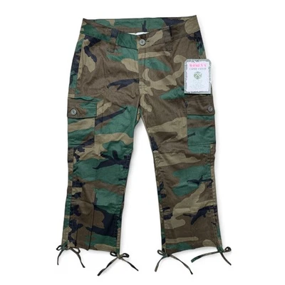 Rothco Capri Pants Women's 9/10 Camo Cargo Y2K Woodland Camouflage NWT - Image 1 of 4