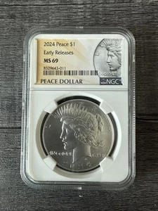 2024 Silver Peace Dollar - 99.9% Silver - Early Releases - NGC MS 69 - Picture 1 of 2