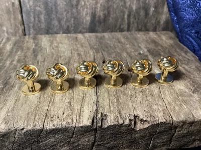 Moderno Vestido Esmoquin Camisa Botones Tono Dorado Nudo Diseño Conjunto 6 Foto 1 de 4