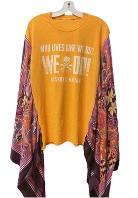 Camisa Top Kenny Chesney Reciclada Talla Única Boho Concierto Western Rodeo Gitano Foto 1 de 4