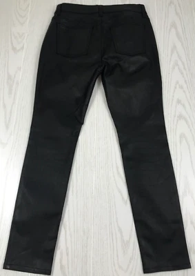 Eileen Fisher Jeans Womens 4 Black Coated Organic Cotton Denim Waxed Skinny - Image 1 of 4