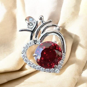 Certified 26 Ct Natural Red Ruby Loose Gemstone Pendant In 925 Silver MG001 - Picture 1 of 5