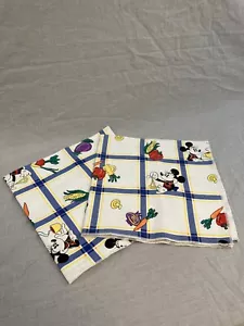 Minnie & Mickey Mouse Disney Cloth Dinner Napkins Plaid - Picture 1 of 10