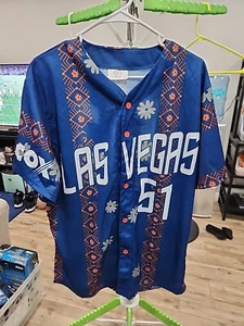 Las Vegas 51s Jersey XL Blue MiLB Baseball Lot 2 Stadium Giveaway AAA EUC - Picture 1 of 7