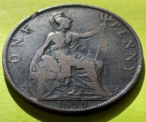 1899 Great Britain One Penny Foreign Coin - Picture 1 of 2