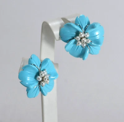 ORECCHINI ARGENTO 925 P. TURCHESE 30 mm PERLE D'ACQUA DOLCE CLIPS    AGHT 0127BC - Immagine 1 di 3