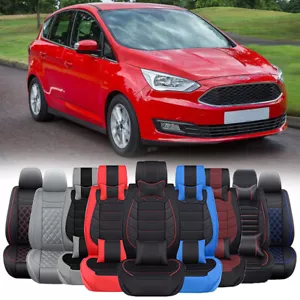 Car Seat Covers 2-/5-Seat Luxury PU Leather Cushion Protector For Ford C-Max - Picture 1 of 58