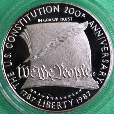 1987 S US Mint Constitution Proof Silver Dollar Commemorative $1 Coin ONLY - Image 1 of 2