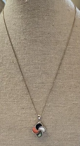 MT signiert Sterlingsilber Multi Stein Wirbel Anhänger Box Kette 16" Einfassung Set - Bild 1 von 4