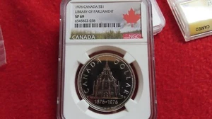 1976 Canada Silver $1 Parliament NGC SP 69 SPECIMEN - Picture 1 of 6