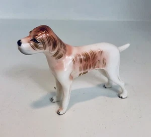 Puppy Dog Figurine Brown White Standing Ceramic Porcelain Hand Painted Japan - Picture 1 of 8