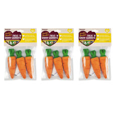 3x 3pc Rosewood Treat 'n' Gnaw Carrots w/Filling Hamster/Gerbils Pet Toy Small