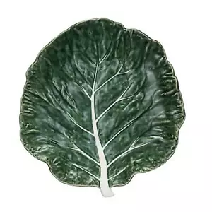 Hand-Painted Green Cabbage Shaped Stoneware Plate - Picture 1 of 4