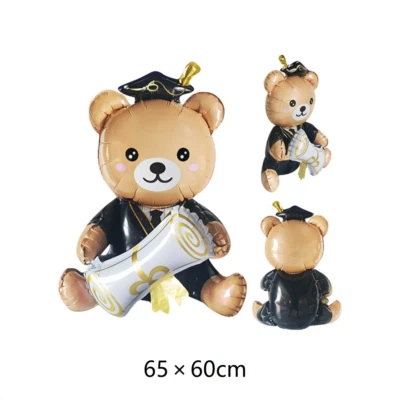 Enorme Auto Sello Oso Académico Lámina Globo Graduación Celebración Fiesta Decoración Foto 1 de 4