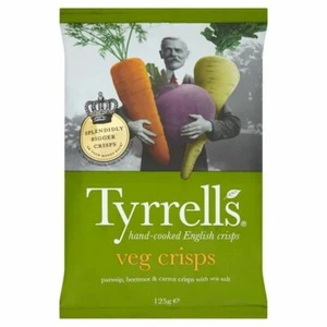 6x Tyrrells Parsnip, Beetroot & Carrot Veg Crisps with Sea Salt 125g - Picture 1 of 1