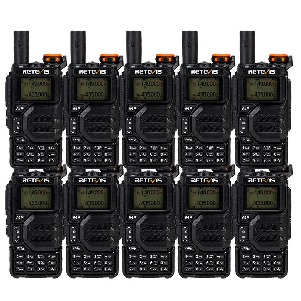 4Pack Retevis RA79 Ham Radio Dual Band Walkie Talkie AM Multi-band Two Way Radio