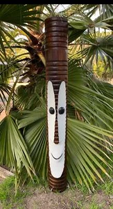 Máscara de madera Tiki Bob tropical bar patio decoración 5 pies x 7" pulgadas - Imagen 1 de 5