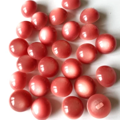 12 Knöpfe rosa Ø 18 mm Kunststoff Kugel Knopf rose unteres Annähen altrosa - Bild 1 von 3
