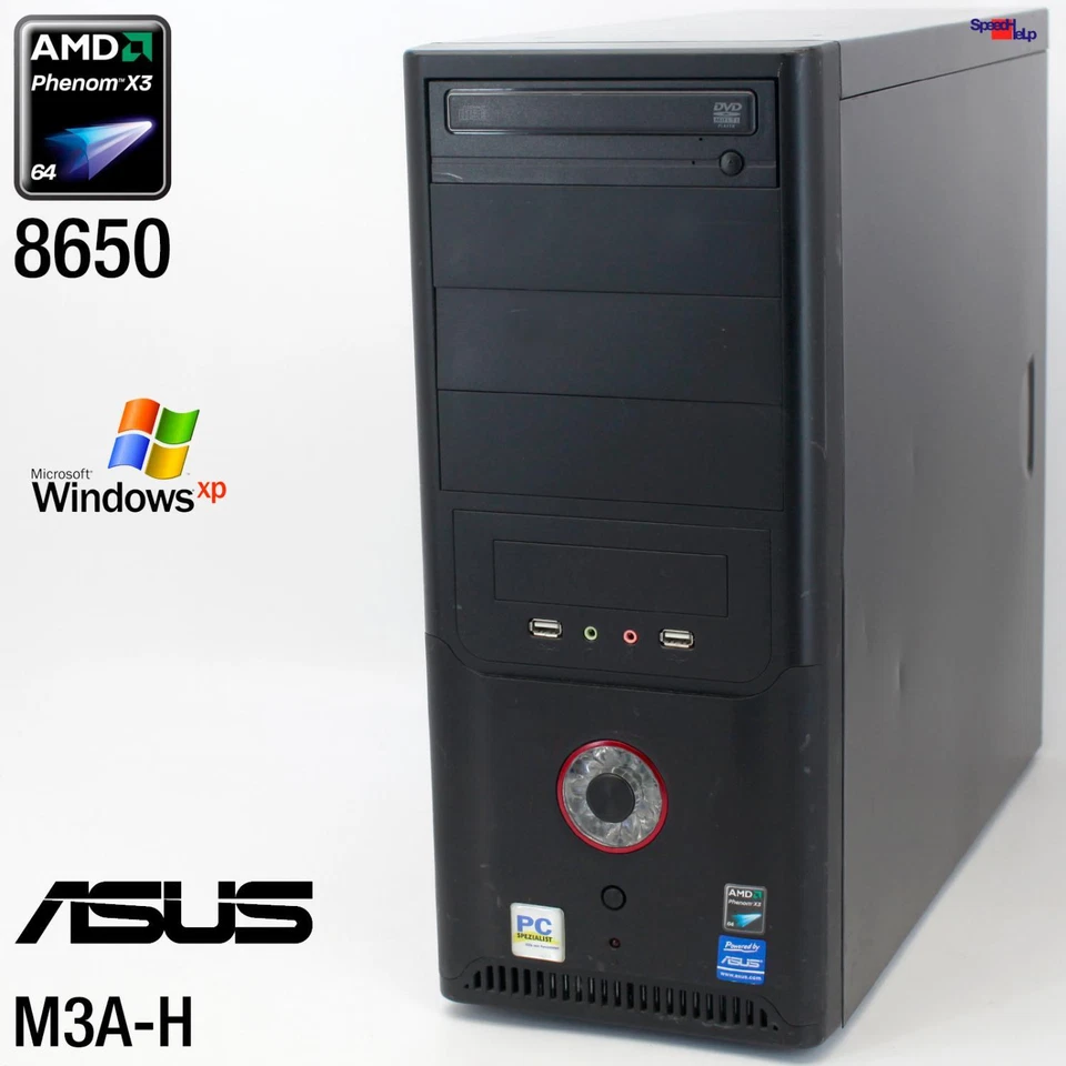 ASUS M3A-H/HDMI AMD PHENOM X3 8650 COMPUTER PC 500GB HDD 4GB RAM WINDOWS XP - Immagine 1 di 4
