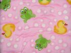 Handmade flannel crib sheet/Pink/Ducks and Frogs/CLEARANCE!