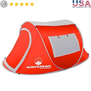 6 Personen wasserabweisendes Campingzelt mit Regen Fliegen Tragetasche sofortiger Aufbau Picknick - Bild 1 von 6