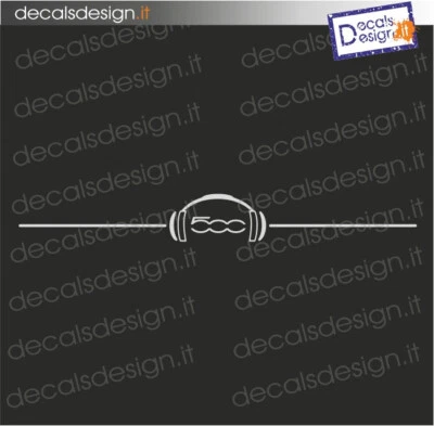 Adesivo stereo fiat 500 500 C X auto autoradio decals senza fondo grigio opaco - Immagine 1 di 3