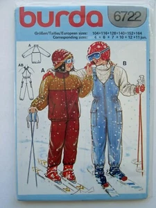 NEW Vintage BURDA Sewing Pattern Jacket Snowpants Bibs Youth Junior's 80's 6722 - Picture 1 of 2