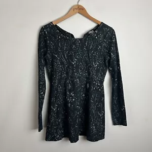 A Pea In The Pod Top Medium Womens Paisley Jacquard Tie Back Peplum Maternity - Picture 1 of 8