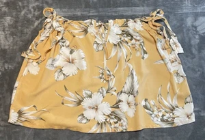 RIP CURL Multicolor Floral Mini Skirt Drawstring on the Side Summer Beach Size L - Picture 1 of 6