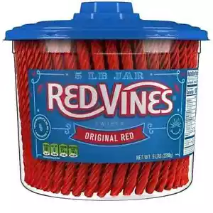 RED VINES Twists Original Red Licorice Bulk Candy Jar (5 lbs.) - Picture 1 of 8