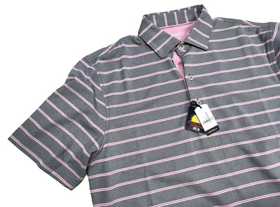 Johnnie-O Polo Shirt  Men's Small S Jacob Grey Stripe Short Sleeve Foto 1 de 4