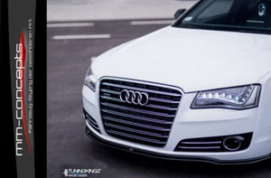 CUP labio de alerón NEGRO para Audi A8 D4 4H alerón delantero labio espada enfoque V1 - Imagen 1 de 10