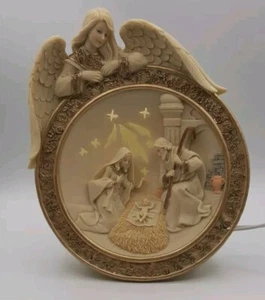 Sarah's Angels 2008 Light Up 7 1/2" Plate Nativity Tapestry Christmas Home Decor - Imagen 1 de 10