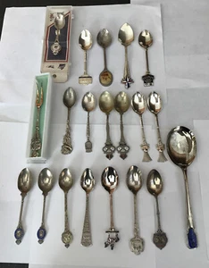 Vintage 20 Royal & Ships Liners Souvenir Silver Plate Enamel & Ceramic Spoons C - Picture 1 of 12