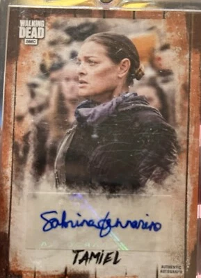 🔥WALKING DEAD AUTOGRAPH COLLECTION SABRINA GENNARINO/“TAMIEL” AUTO CARD #19/50 - Image 1 of 3