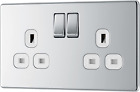 BG Electrical FPC22W-01 Double Switched Screwless Flat Plate Power Socket,... 