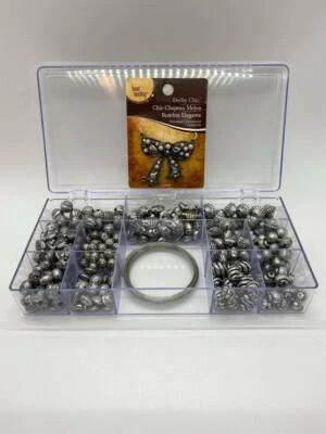 Surtido de cuentas artesanales acrílicas chapadas en metal plateado - Estante Foto 1 de 3