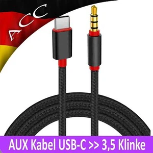 Audio Adapter 1m Kabel USB C Aux Typ C Klinke 3,5mm Stecker Auto Stereo Sound - Picture 1 of 5