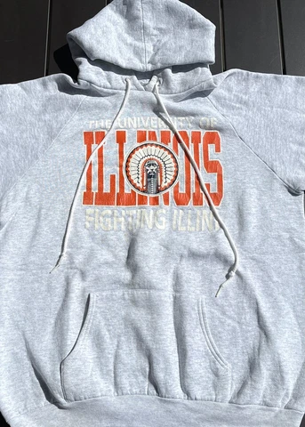 VTG Illinois Fighting Illini Hoodie Mens XL Cover
