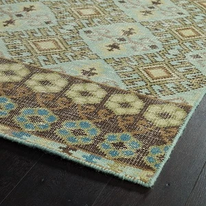 NEW KALEEN RELIC 2' X 3' TURQUOISE HAND KNOTTED WOOL RUG RLC04-78-23 - Picture 1 of 2
