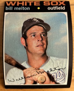 1971 Topps Bill Melton Card 80 White Sox OF Single Season Home Run Leader Miscut