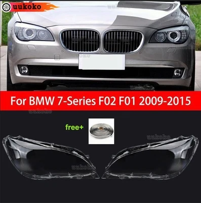 Pair Car Headlight Lens Cover+Glue Clear For BMW 7-Series F02 F01 2009-2015 US Foto 1 de 4