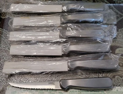 Juego de cuchillos para carne dentados Ginsu de 6 piezas de acero inoxidable ¡pesados! Asas de gran tamaño  Foto 1 de 4