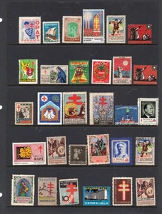 43pc TUBERCULOSIS CHRISTMAS SEALS POSTER STAMPS PUERTO RICO DENMARK NORWAY #1075 - Picture 1 of 1