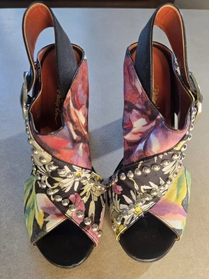 Sandálias florais Phillip Lim 3.1 4 polegadas salto feitas na Itália tamanho 35.5 5.5 - Imagem 1 de 4
