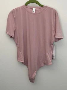 NWT Size XL Lululemon Nulu Short-Sleeve Crew Thong Bodysuit PKHZ Pink Haze - Picture 1 of 9