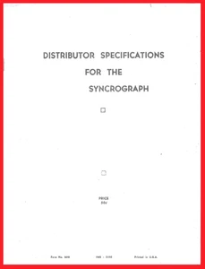 Allen Electric Co Distributor Specifications for the Allen Syncrograph - Picture 1 of 6
