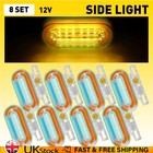8X 12V Truck Lorry Bus Trailer LED Side Marker Lights Amber Indicator External