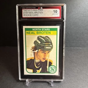 1982-83 O-Pee-Chee ROOKIE CARD Hockey #164 Neal Broten KSA 10 GEM MINT - Picture 1 of 2