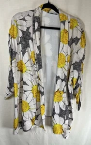 Lily by Firmiana 3XL Women’s Open Front 3/4 Sleeve Cardigan Floral Daisy - Picture 1 of 4
